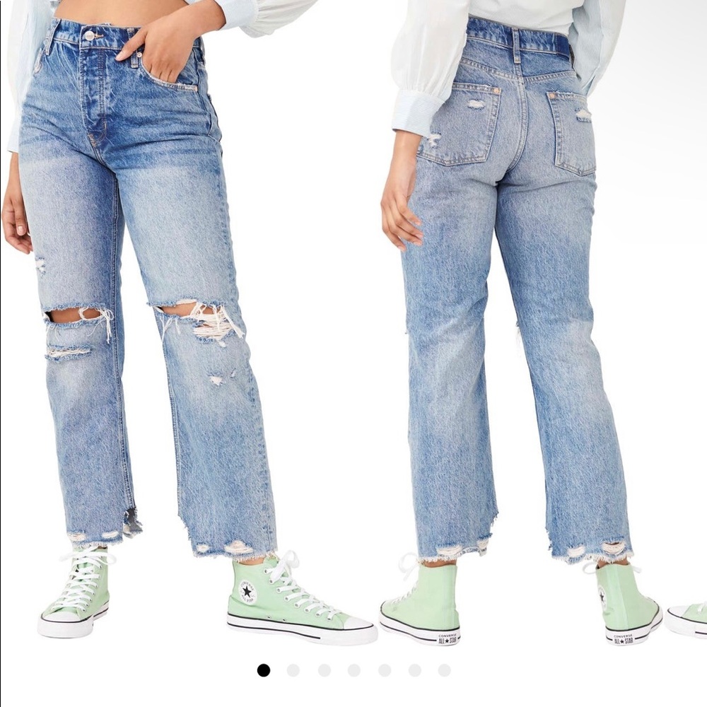 NWT- Free People. We the Free Distressed Tapered Baggy Boyfriend Jeans